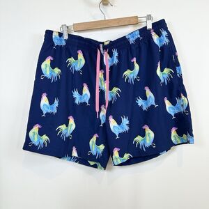 Chubbies Swim Trunks Men's XXL Blue Rooster The Fowl Play Shorts NO LINER